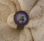 purple pansy ring antique bronze vintage look