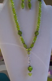 S hook marble bead dangle necklace