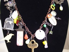 industrial chic birdcage keys tags necklace