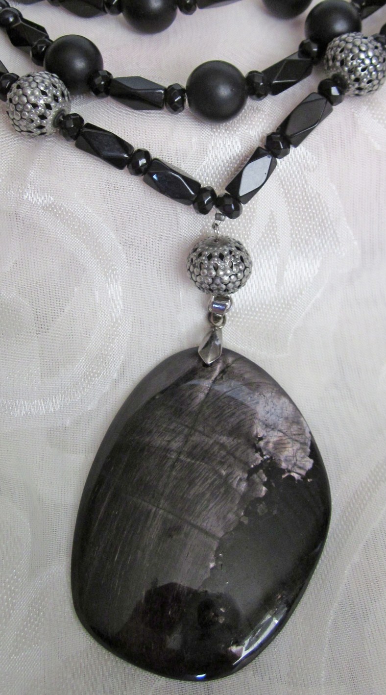 black stone necklace