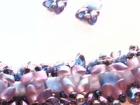 purple and violet bracelet and earrings