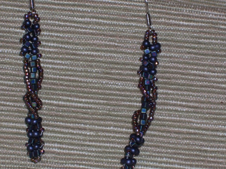 twisted purple earrings