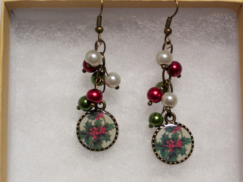 poinsettia holiday earrings